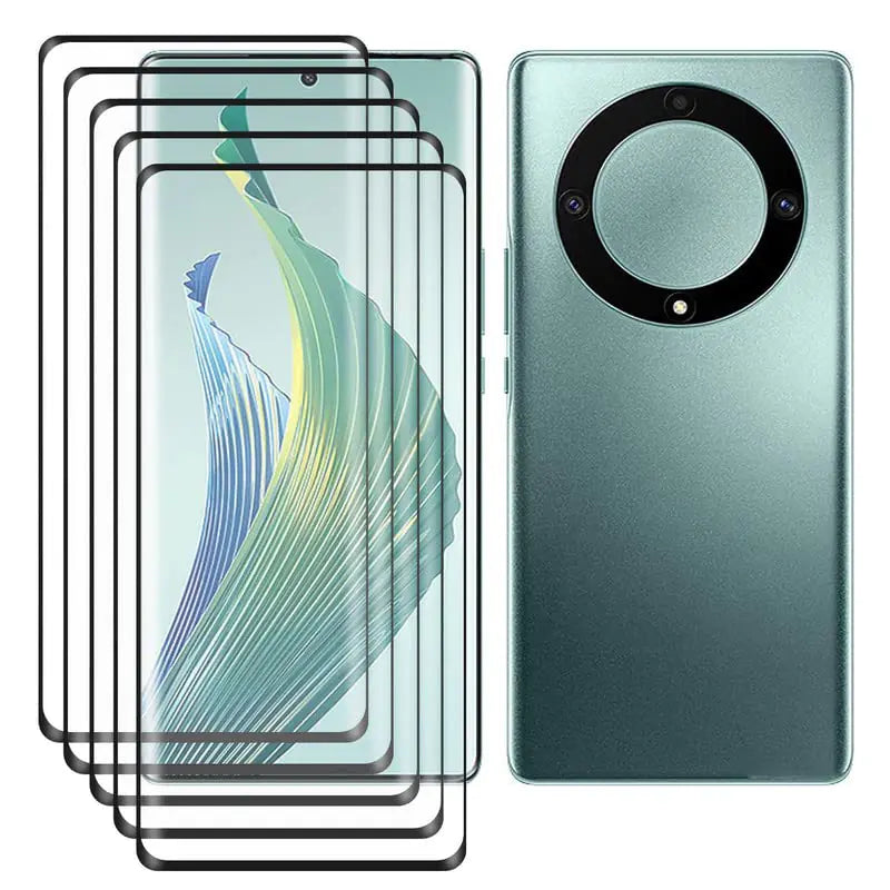 Ikiiqii Cover for Honor Magic5 Lite (6.67") Tempered Glass (5 Pack) Screen Protector Scratch Resistant Screen Protector Tempered Glass Protector Glass Protector Screen Film Tempered Film
