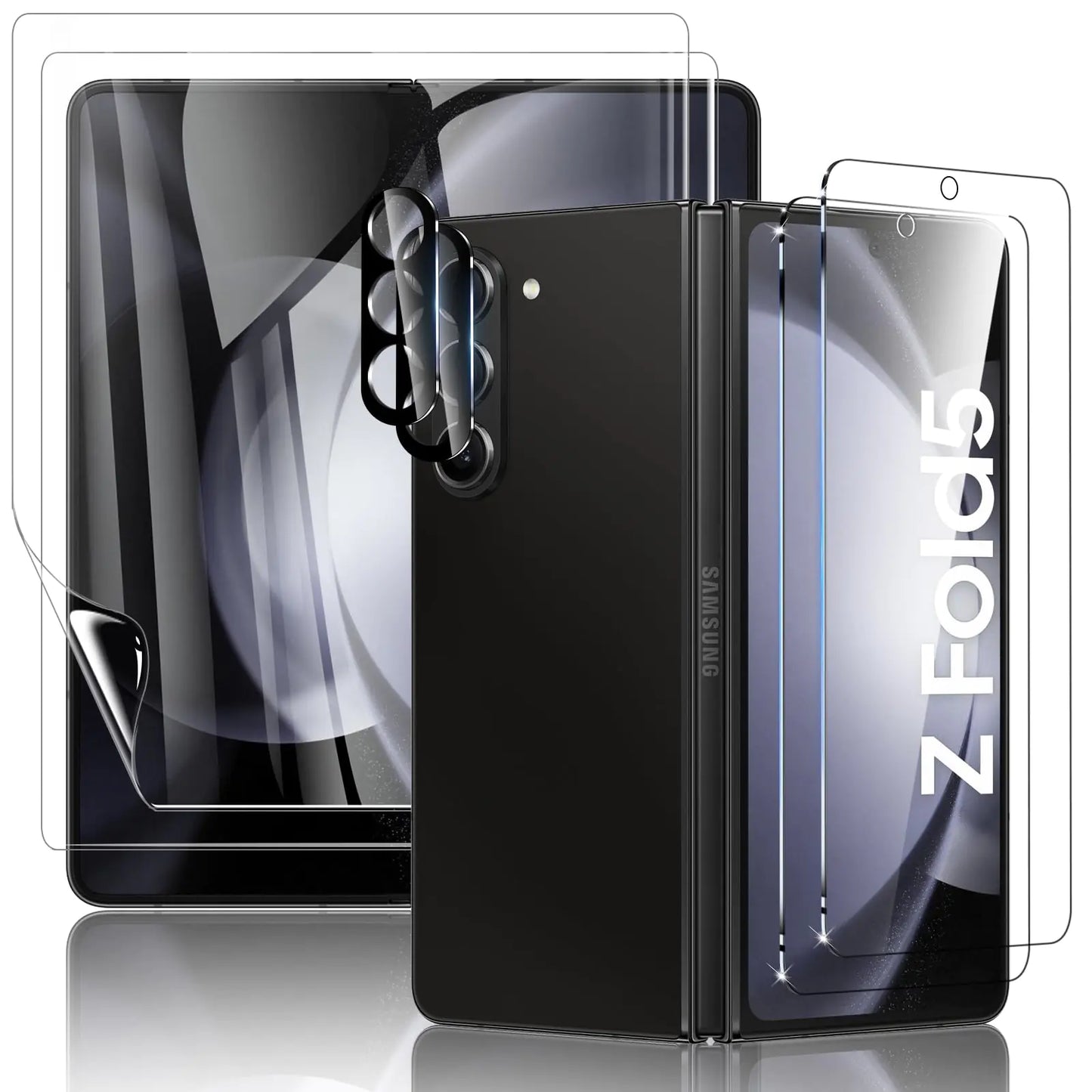 WYQLTD [6 Pack for Samsung Galaxy Z Fold 5 Screen Protector Front Tempered Glass Screen Protector + Inner TPU Screen Protector + Tempered Glass Camera Lens Protector Anti-ScratchNo Bubbles