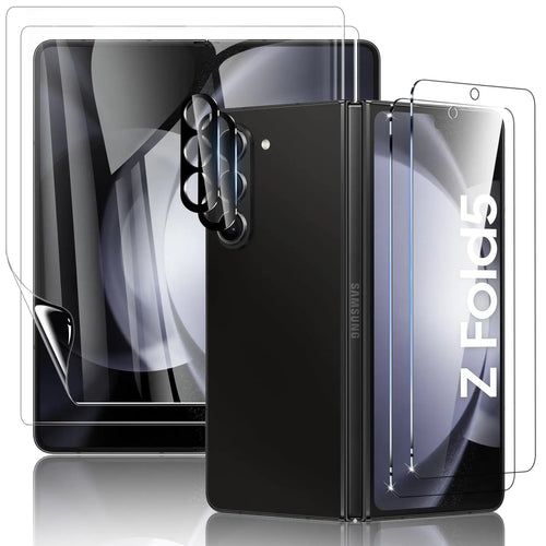 WYQLTD [6 Pack for Samsung Galaxy Z Fold 5 Screen Protector Front Tempered Glass Screen Protector + Inner TPU Screen Protector + Tempered Glass Camera Lens Protector Anti-ScratchNo Bubbles