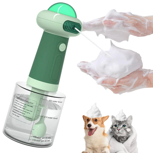 Coocake Electric Dog Shampoo DispenserIPX7 Cat Shampoo SprayerPet Bath Supplies Automatic Foaming Shampoo Dispenser for Dog Deep CleaingKitchen Sink,Bathroom Green