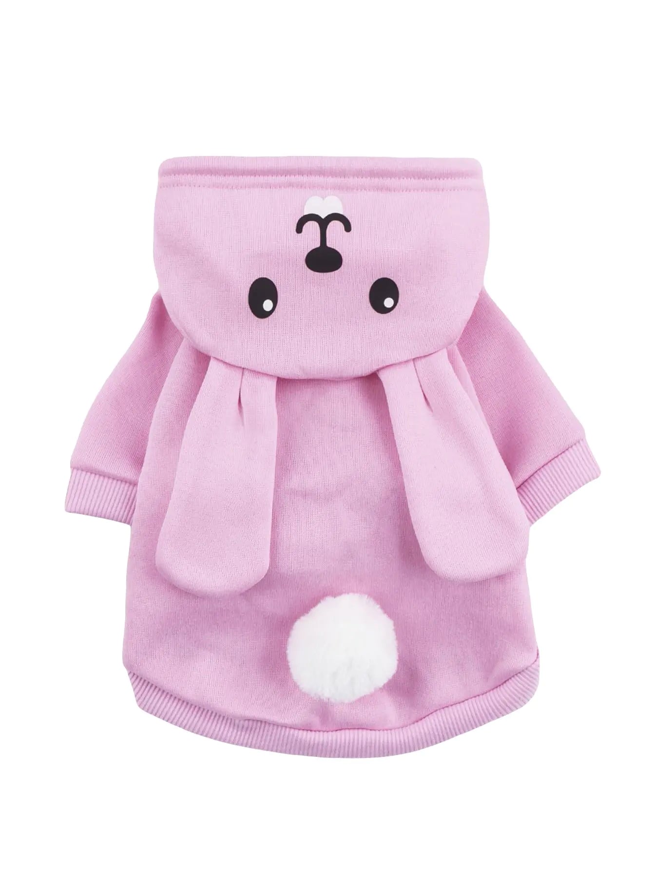 QWINEE Rabbit Dog Hoodie Dog Warm Jacket Coat Puppy Sweatshirt Christmas Halloween Dog Costume Cosplay Winter Dog Clothes Pet Apparel for Small Medium Dogs Cats Kitten Pink S