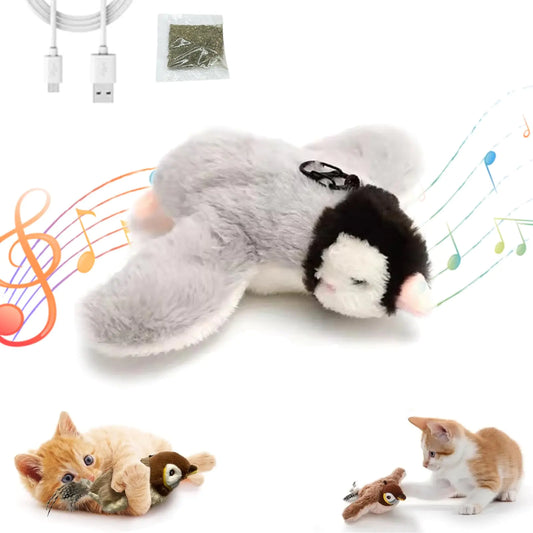 Chasey Bird Cat Toy Electric Flying Cat Toy Bird Realistic Flying Bird Chase Cat Toy IndoorCat Toys Flapping BirdsChirping Bird Cat Toy Flapping WingsRechargeable Interactive Cat Toy (B 1PC)