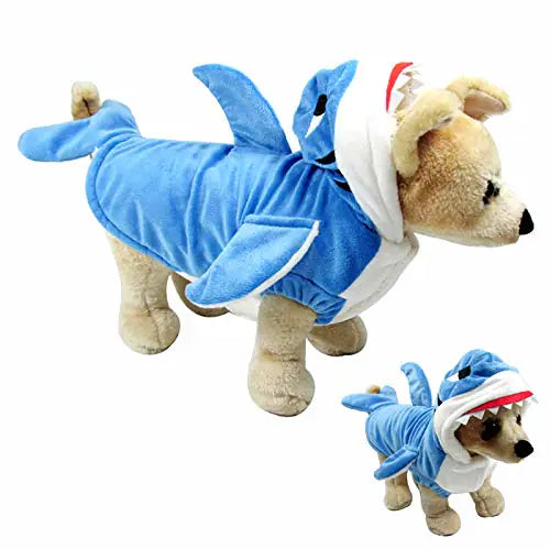 Funny Dog Cat Shark Costumes Pet Halloween Christmas Cosplay Costume Puppy Winter Coat Hoodie Sweater Clothes for Small Medium Large Dogs and Cats