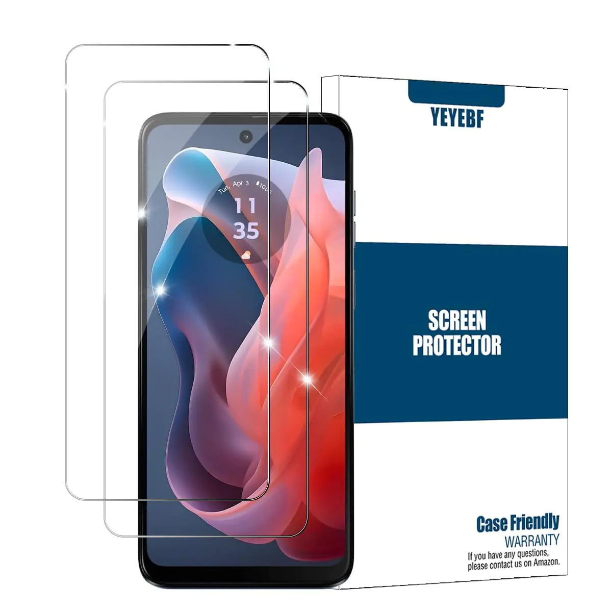 YEYEBF Moto G play 2024 Screen Protector [2 Pack] HD-Clear Tempered Glass Screen Protector [3D Touch][Bubble-Free][Anti-Scratch] Screen Protector Glass For Moto G play 2024