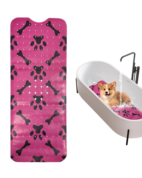 Dog Bath Mat for Tub Non-Slip Pet Bathtub Mat Fast Dry Dog Shower Attachment Mat Senior Friendly Dog Bath Supplies (Red