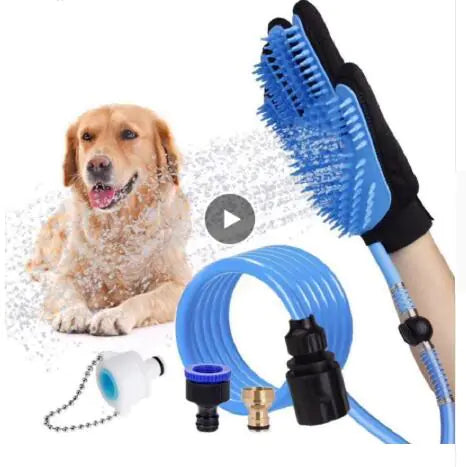 Pet Bathing Gloves and Shower Spray for Dogs