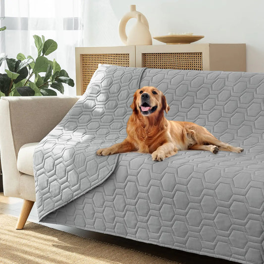 fuguitex Waterproof Reversible Dog Bed Cover Pet Blanket for Bed Couch Sofa Furniture Protector for Kids Children Dog Cat