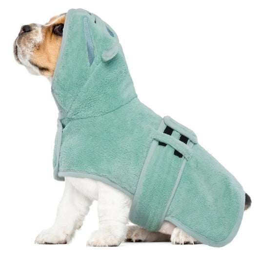 Dog Bathrobe Dog Drying Coat Microfibre Material Fast Drying Super Absorbent Dog Bath Towel Magic Sticker & Belly Strap Dog Robes for After Bath Dog Bath Robe for Puppy Small Medium Large Dog Cat