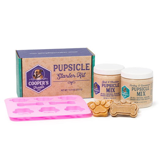 Coopers Treats Pupsicle Starter Kit - Easy Homemade Frozen Dog Treat Kit - Healthy Delicious Dog Ice Cream Mix - Make Your Own Treats - Grain Free
