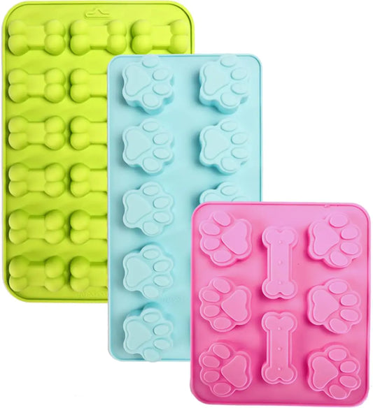 GELIFATLE Puppy Dog Paw and Bone Silicone Molds Silicone Trays Non-Stick Food Grade Silicone Molds for Chocolate Candy Jelly Ice Cube Dog Treats Cupcake Baking Mould Muffin pan