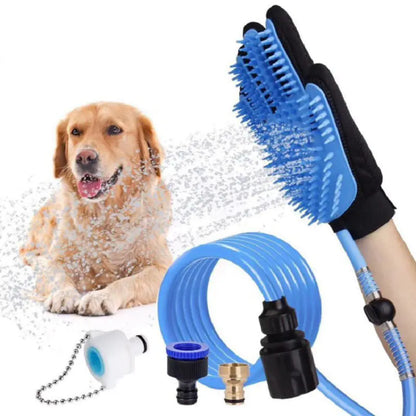 Pet Bathing Gloves and Shower Spray for Dogs
