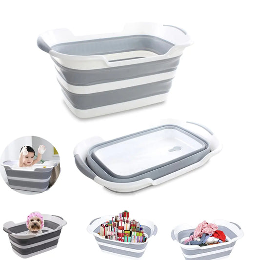 Varybeaty Multifunction Collapsible Pet Bathtub; Bath Tub for Small Dogs and Cats Portable Design with Drainage Hole