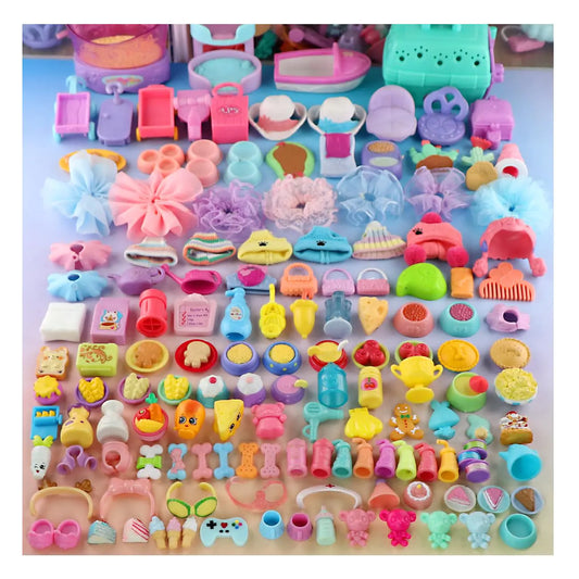 Pet Cute Accessories Lot Random 25pcsClothes Food and Drink Ice Cream Bow Collar Necklace Bear Jacket Card Sunglasses and More Choices Compatible with lps Cat Collie Dachshund Cocker Spaniel Dog