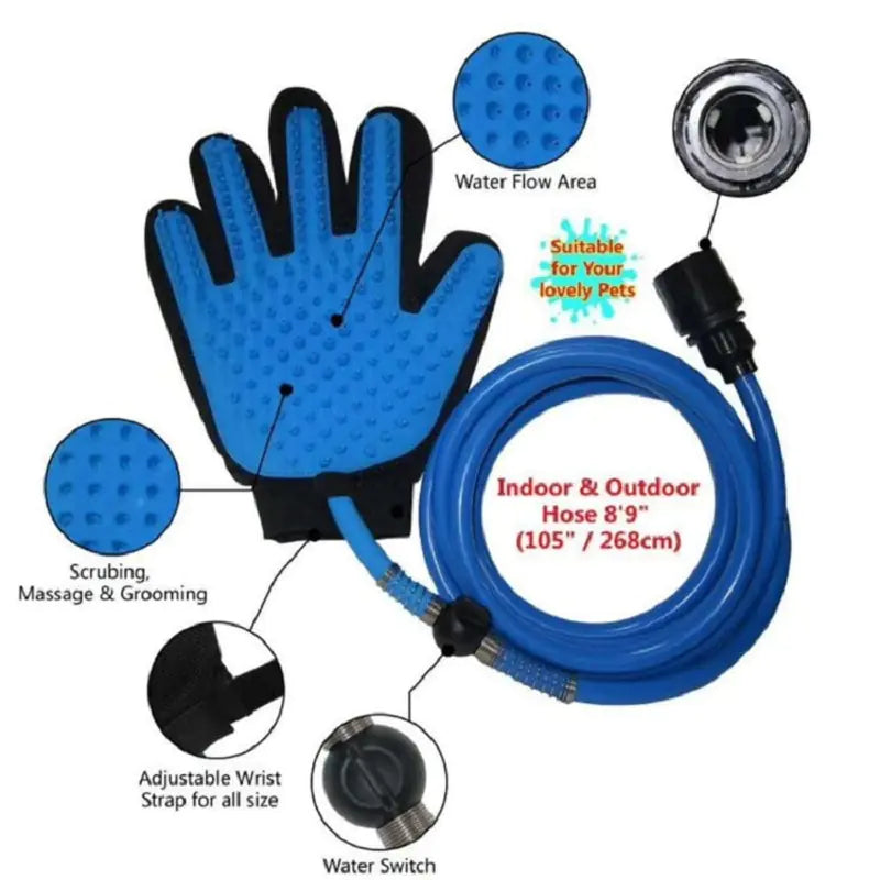 Pet Bathing Gloves and Shower Spray for Dogs