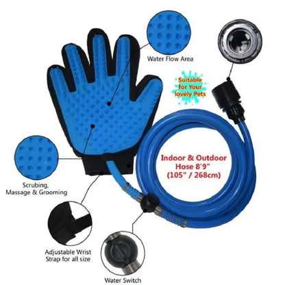 Pet Bathing Gloves and Shower Spray for Dogs